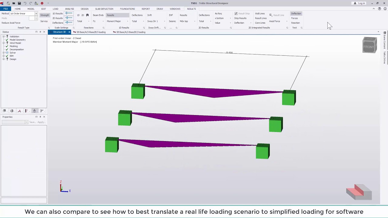 Tekla Structural Designer 2020 - Load analysis view