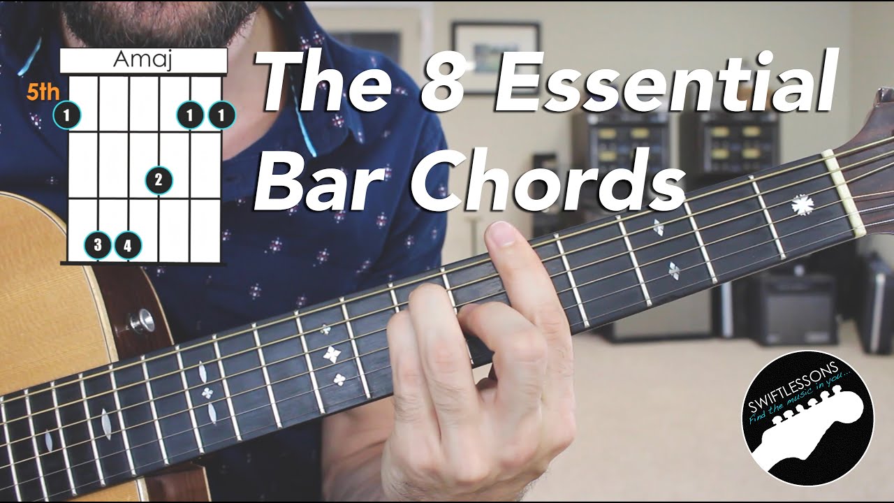 The 8 Essential Bar Chord Shapes  - Easy Beginner Guitar Lesson