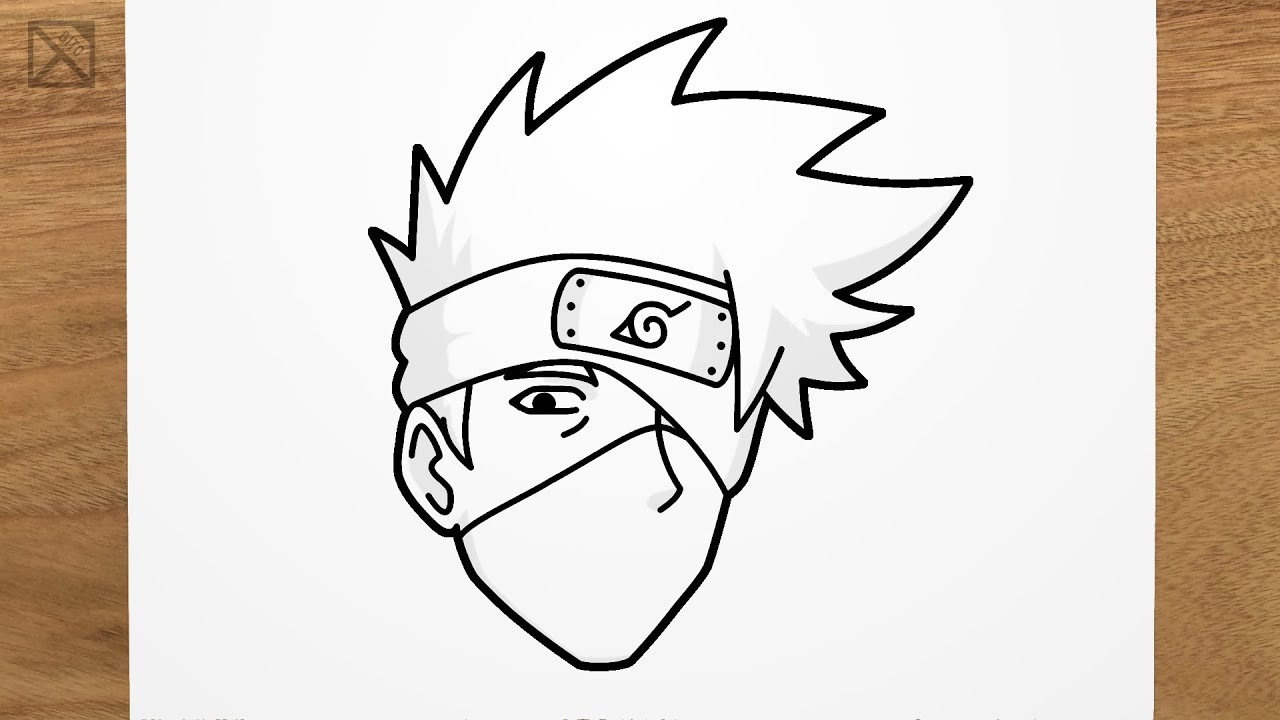 How to draw KAKASHI HATAKE (Naruto) step by step, EASY