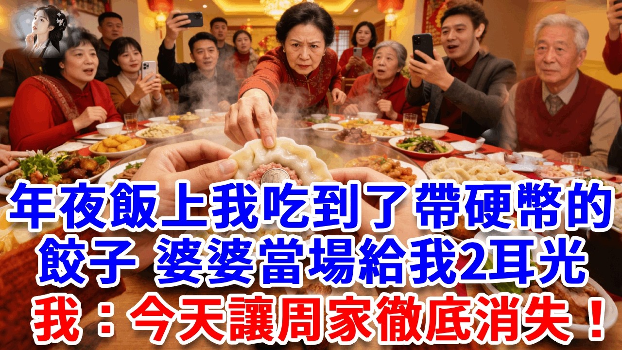 年夜飯上我吃到了帶硬幣的餃子，婆婆當場給我2耳光，丈夫：窮酸貨壞了年運！我沒鬧 撥通加密電話：爸，讓三哥帶人過來！今天讓周家徹底消失！#詩涵講故事#為人處世#生活經驗#情感故事#晚年哲理#說故事#完結