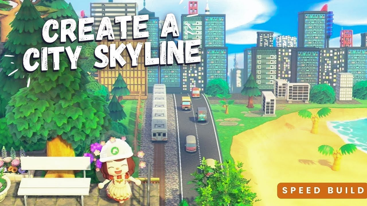 Create a Realistic City Skyline Citycore Island Speed Build | Animal Crossing New Horizons | ACNH