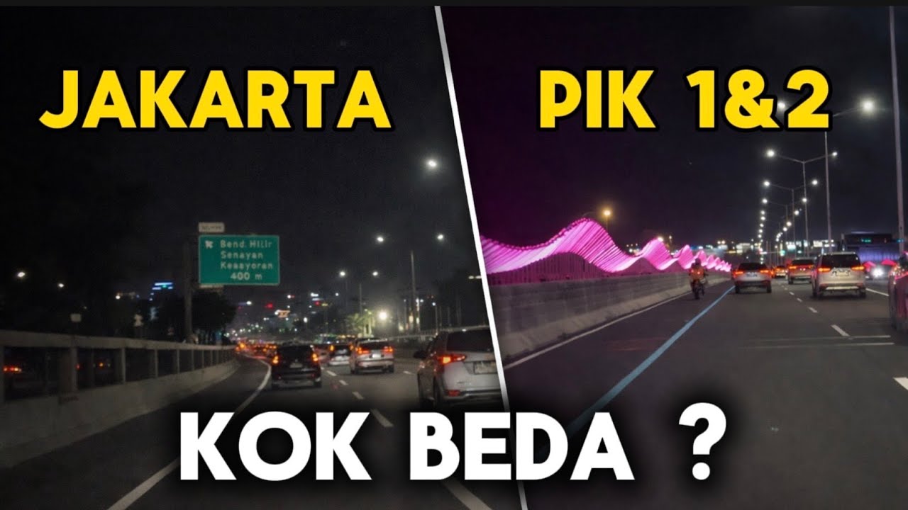 Mengapa Lampu Jalan di PIK  1&2 Lebih Terang dari Jakarta? #perjalananmalam #suasanamalam