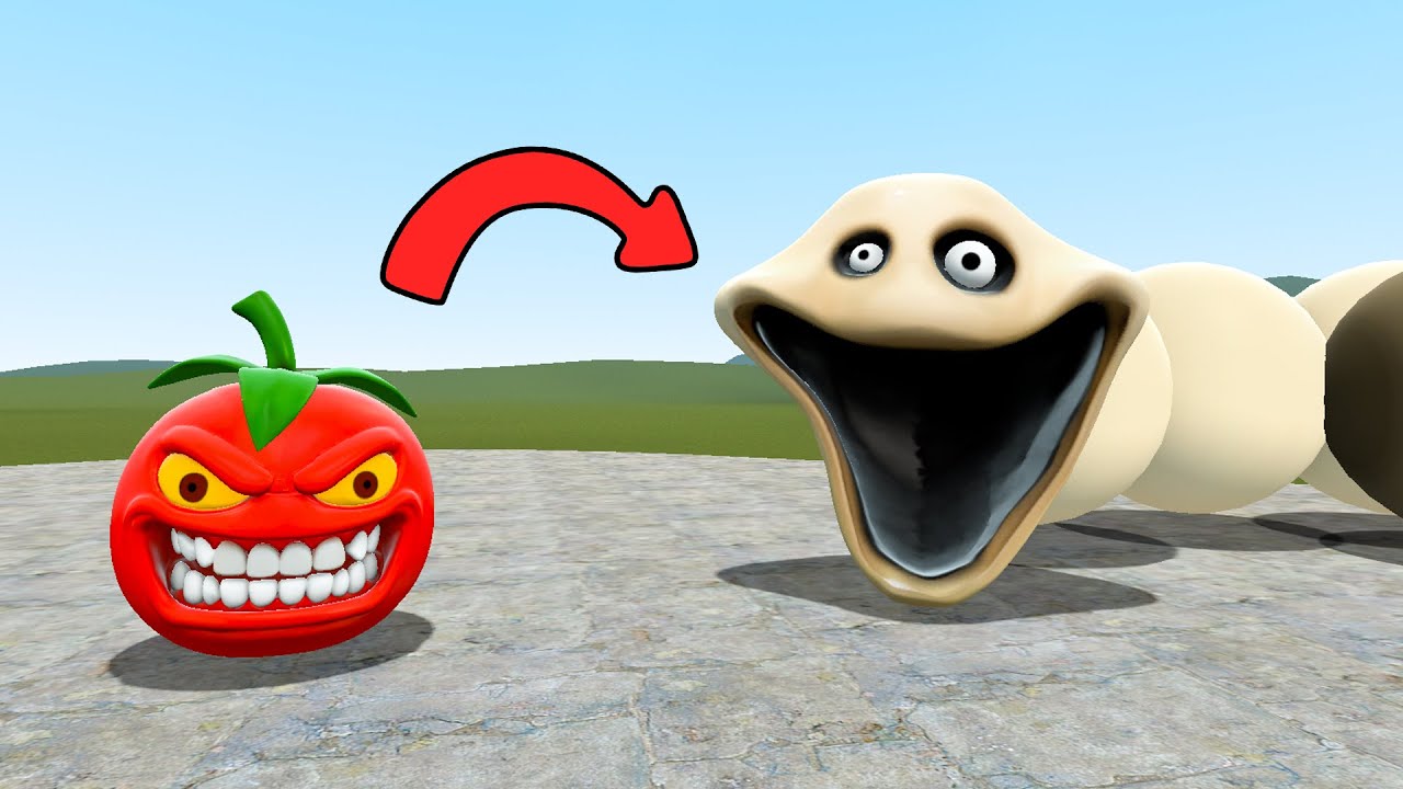 NEW PSYCO TOMATO VS ROBLOX HUNGRY WORM in Garry's Mod