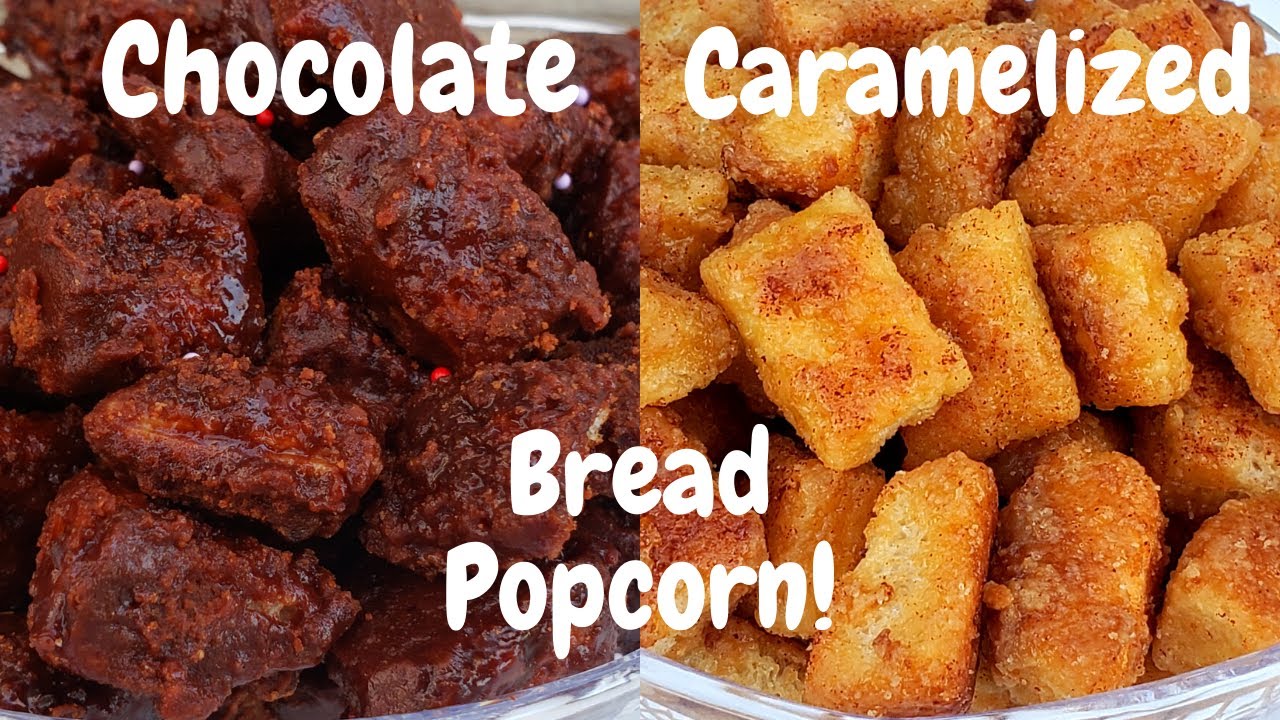 Super Crunchy Caramelized Bread Popcorn| Chocolate Bread Popcorn|Cinnamon Flavor| Easy Snacks