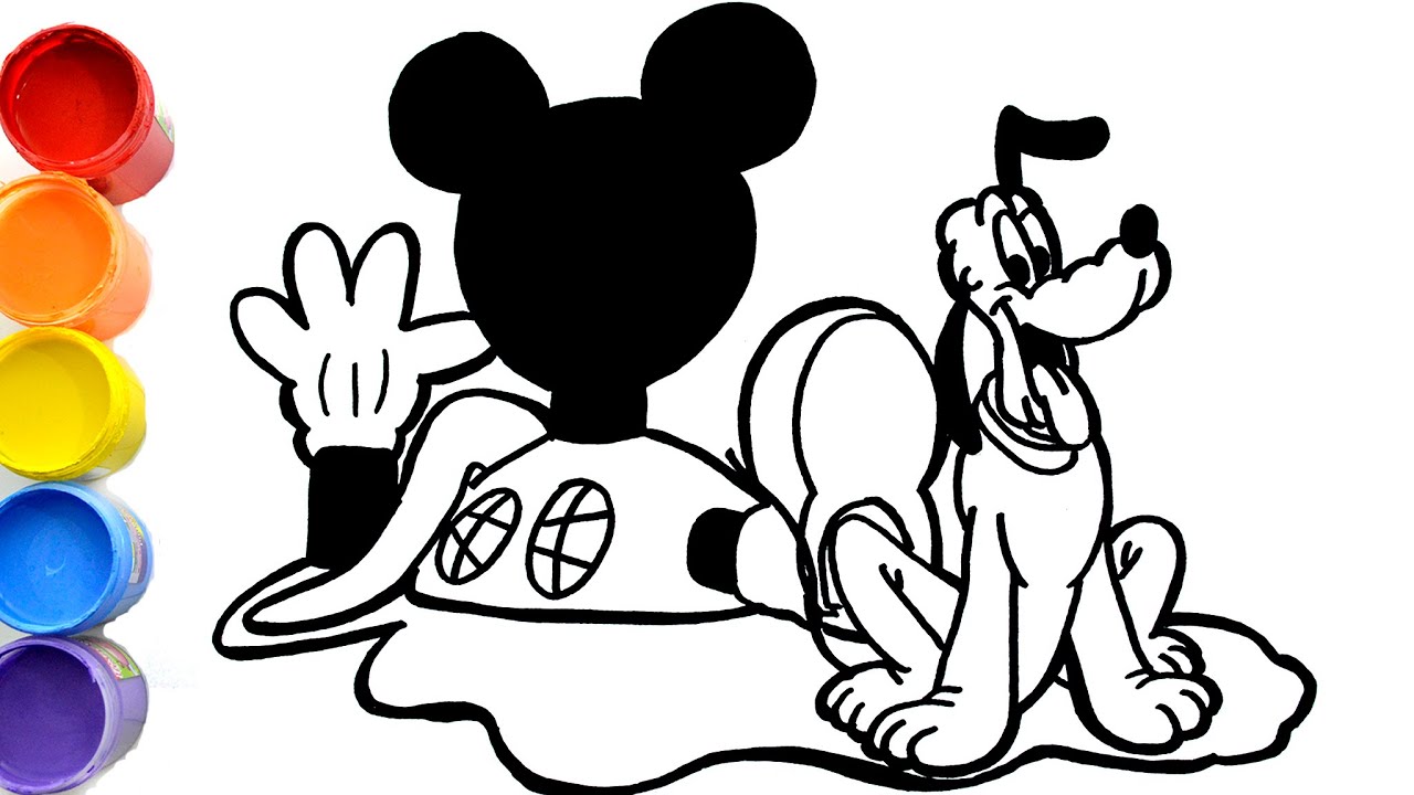 🔴 How to draw and color Pluto from Mickey Mouse's house | #learntodraw