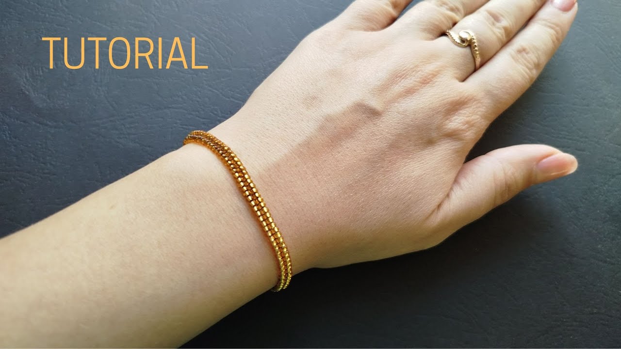 Easy Beaded Bracelet tutorial for beginners, Seed Bead Bracelet, Beading DIY, herringbone beading