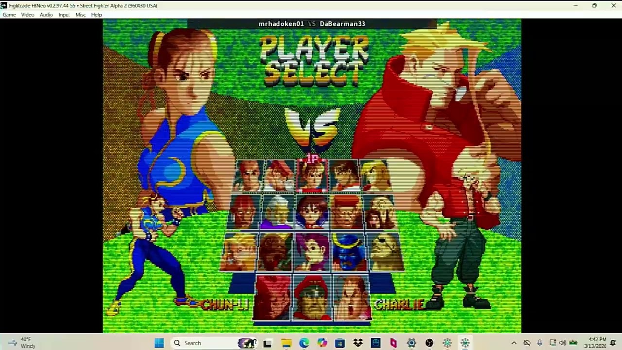 Street Fighter History The Matches (Street Fighter Alpha 2 Fightcade 2 Matches)