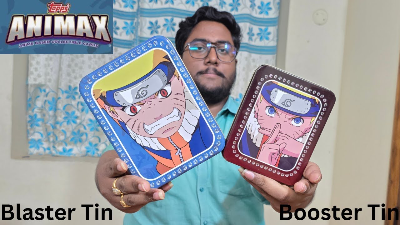 Topps Animax Naruto Blaster Tin & Booster Tin Unboxing! Finding Rare Tin Exclusive Cards| In Telugu!