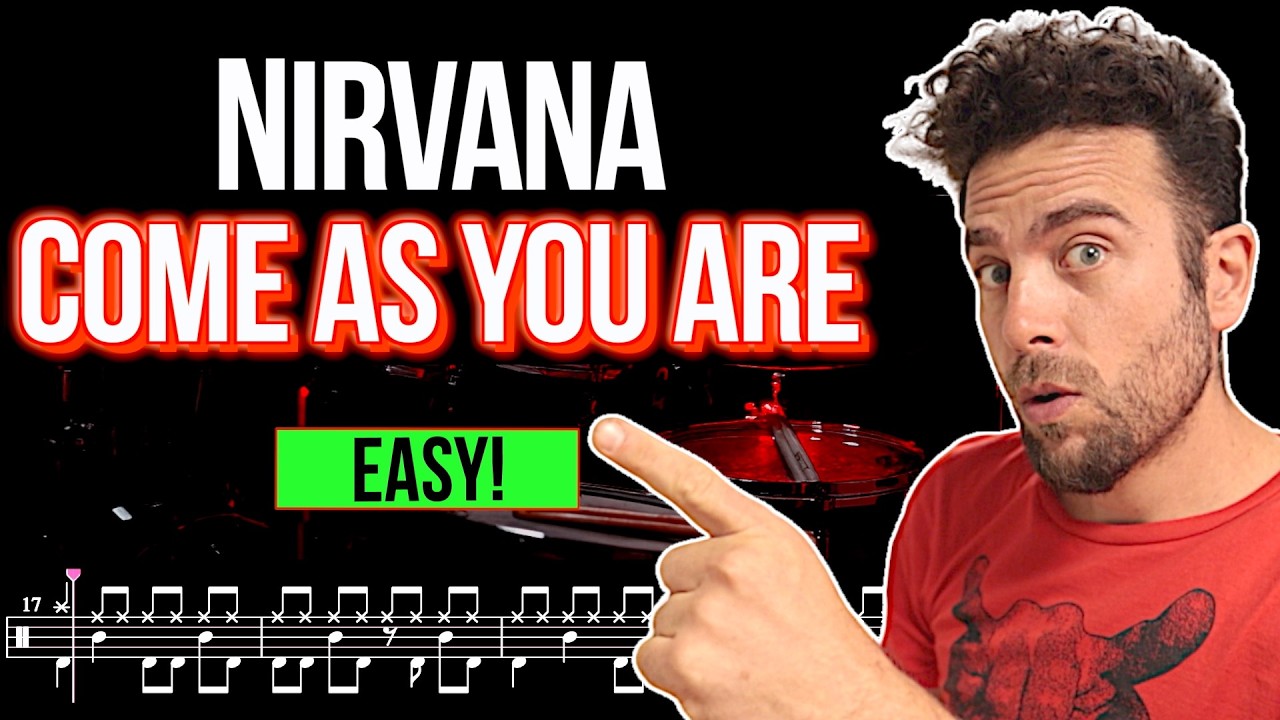Nirvana - Come As You Are - Drum Cover (with scrolling drum score)