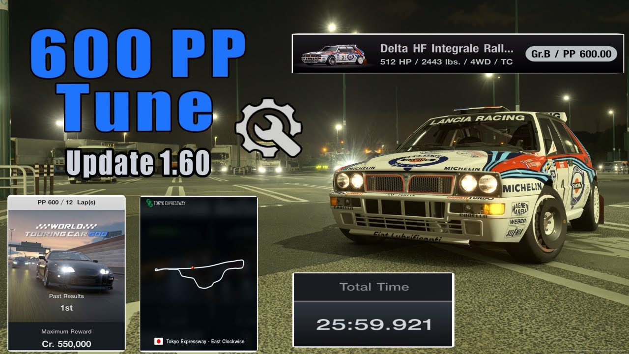 GT7|Delta HF Integrale Rally Car '92|No Pit Stops!|Tokyo 600pp Build|1.60