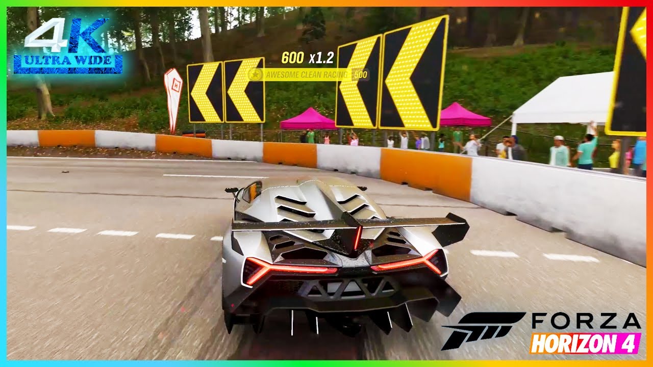 FORZA HORIZON 4 SUPER ULTRA WIDE 4K 3840x1080 RACING VIDEO