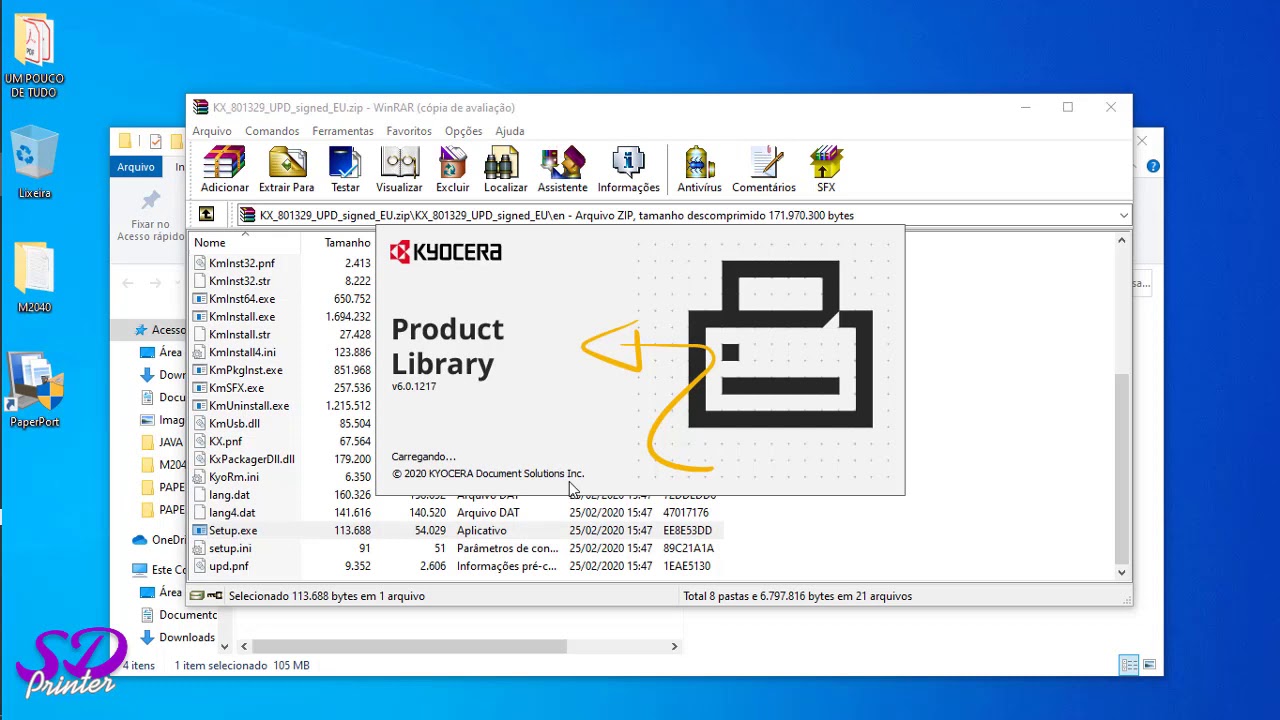Realizar conf. de scanner e instalação de driver via usb na impressora KYOCERA M2040