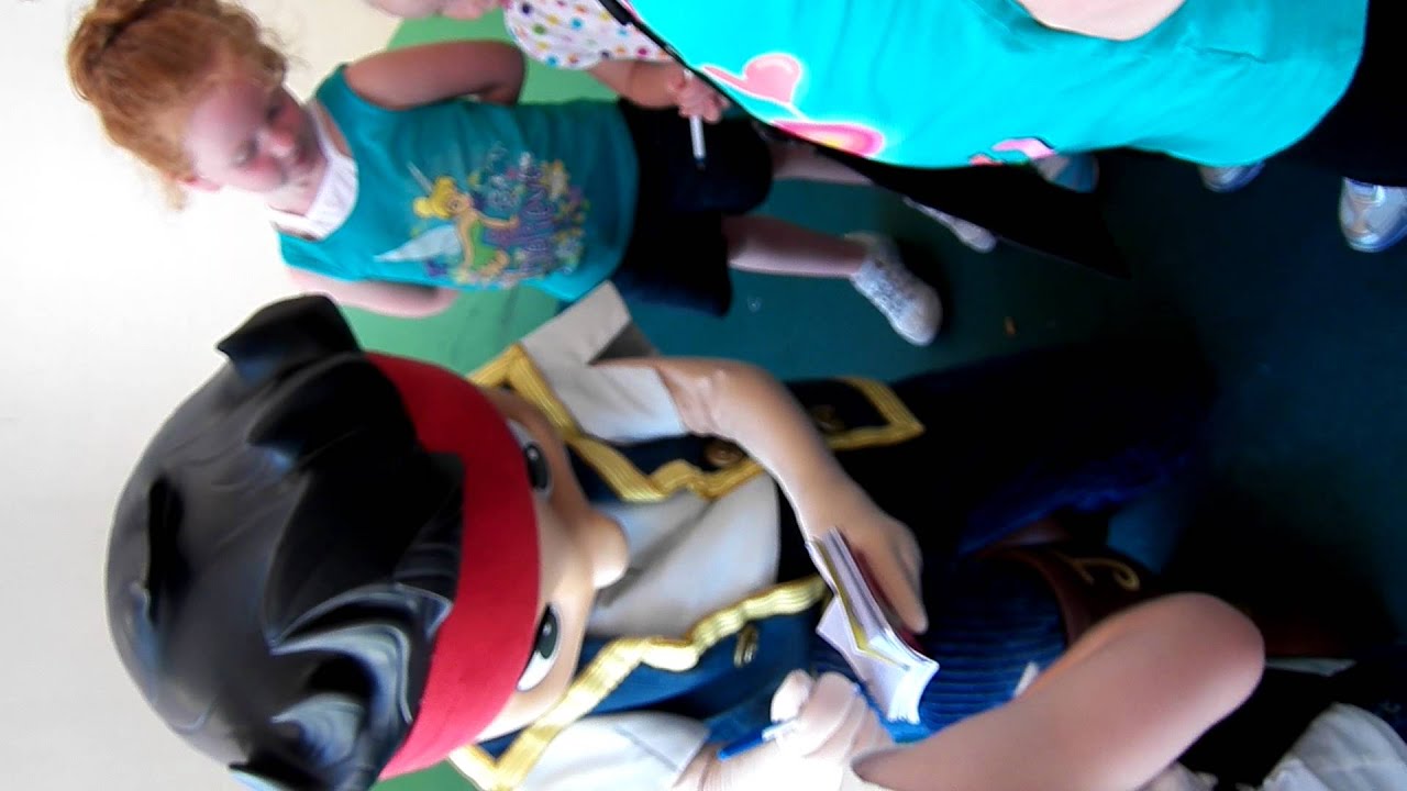 Kids Interacting with Jake and the Neverland Pirate at Disney World 7-2012
