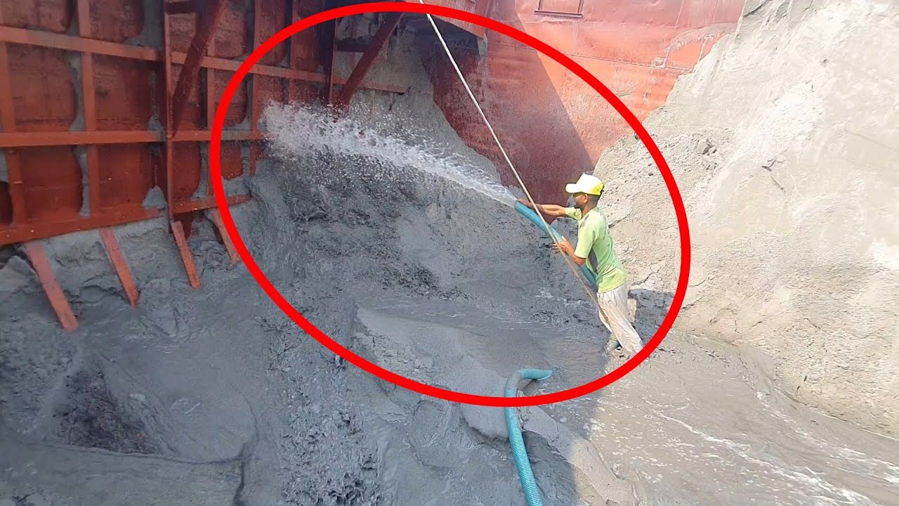 Unloading sand form ship barge unloading video unload sand from big barge ship 424(21 Feb 2026)