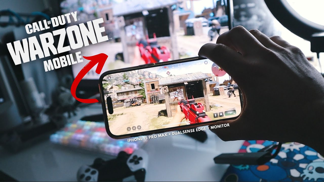 I played Warzone Mobile on my Monitor! (Iphone 15 Pro Max + Dualsense Edge Controller)