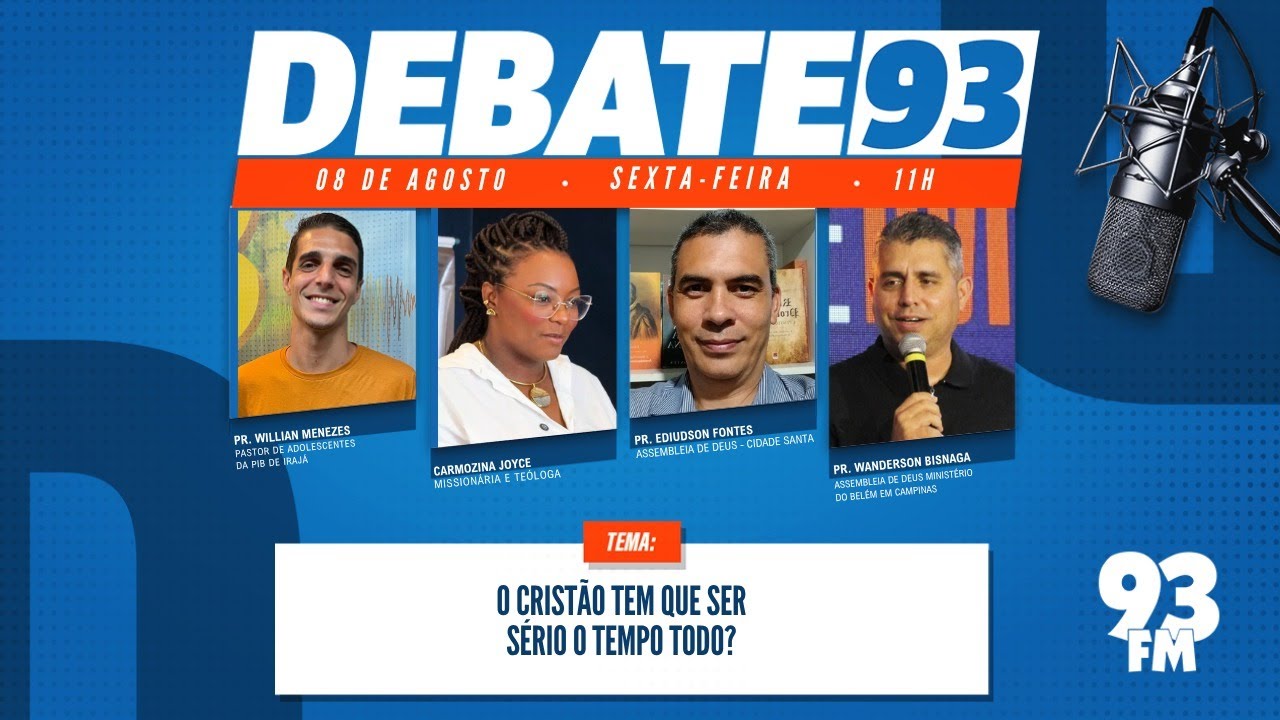 Alegria e Seriedade - A tristeza é melhor que a alegria? - Debate 93 - 08/08/2025