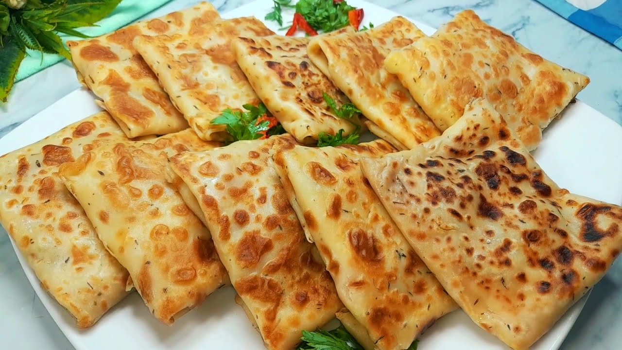 فطائر الطاسة السريعة ❗️بدون عجن بدون خميرة بدون فرن ❗️بدون تعب ولا مجهود بمكون واحد بس طعمها تحفة 😉