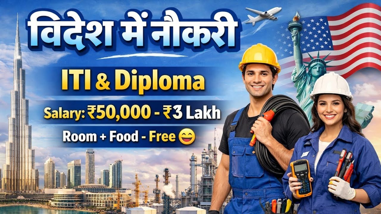विदेश में नौकरी 🤩 बंपर भर्ती। ITI & Diploma Pass Jobs| Foreign Jobs Opportunity For ITI & Diploma|
