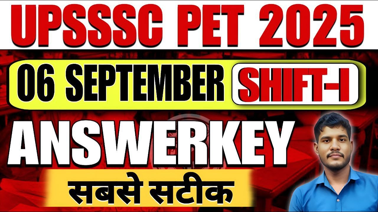 UPSSSC PET Exam Analysis 2025 | UP PET 6 Sept 2025 Shift 1st Analysis | PET Answer Key & Cut Off