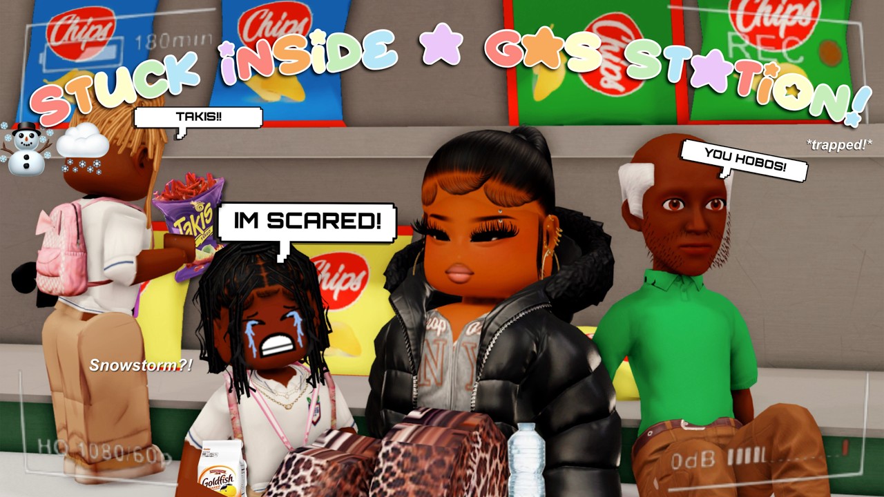 STUCK INSIDE A GAS STATION DURING A SNOWSTORM *POWERS GONE* BERRY AVENUE ROLEPLAY! *Roblox Roleplay*