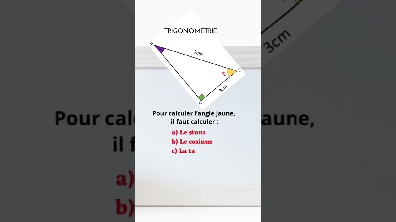 Trigonométrie et triangle rectangle #maths #shorts
