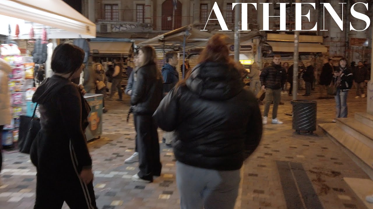 Night Walk in Athens, Greece | January 2023 [4K HDR]