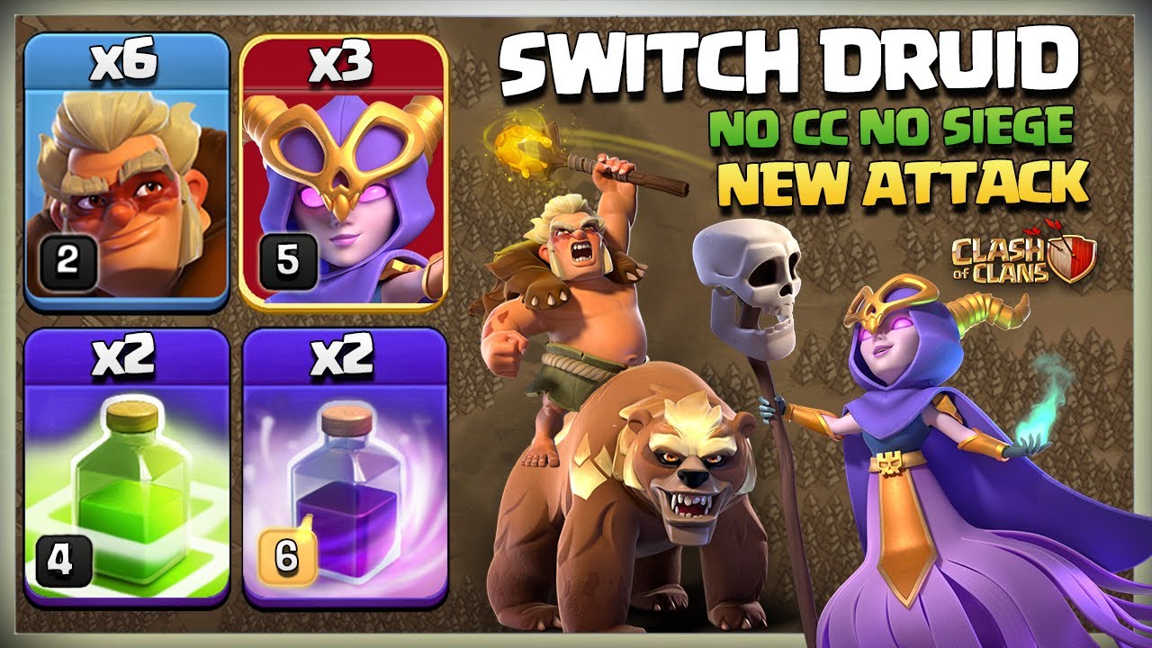 New Th14 Attack | Th14 Super Witch Druid Attack Strategy | Best Th14 Druid Attack Strategy in coc