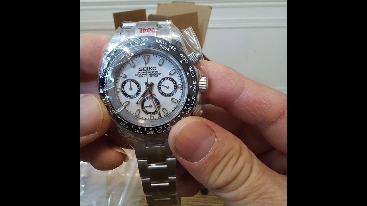BEAUTIFUL Seiko Modified Watch Seitona mod panda Seiko Mod Daytona Panda Seiko VK63 Hybrid #seikomod