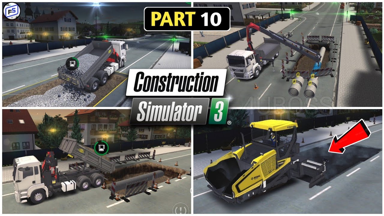 ConSim 3 PART- 10 | Road Construction -  Repair a collapsed road | 4UBOSS