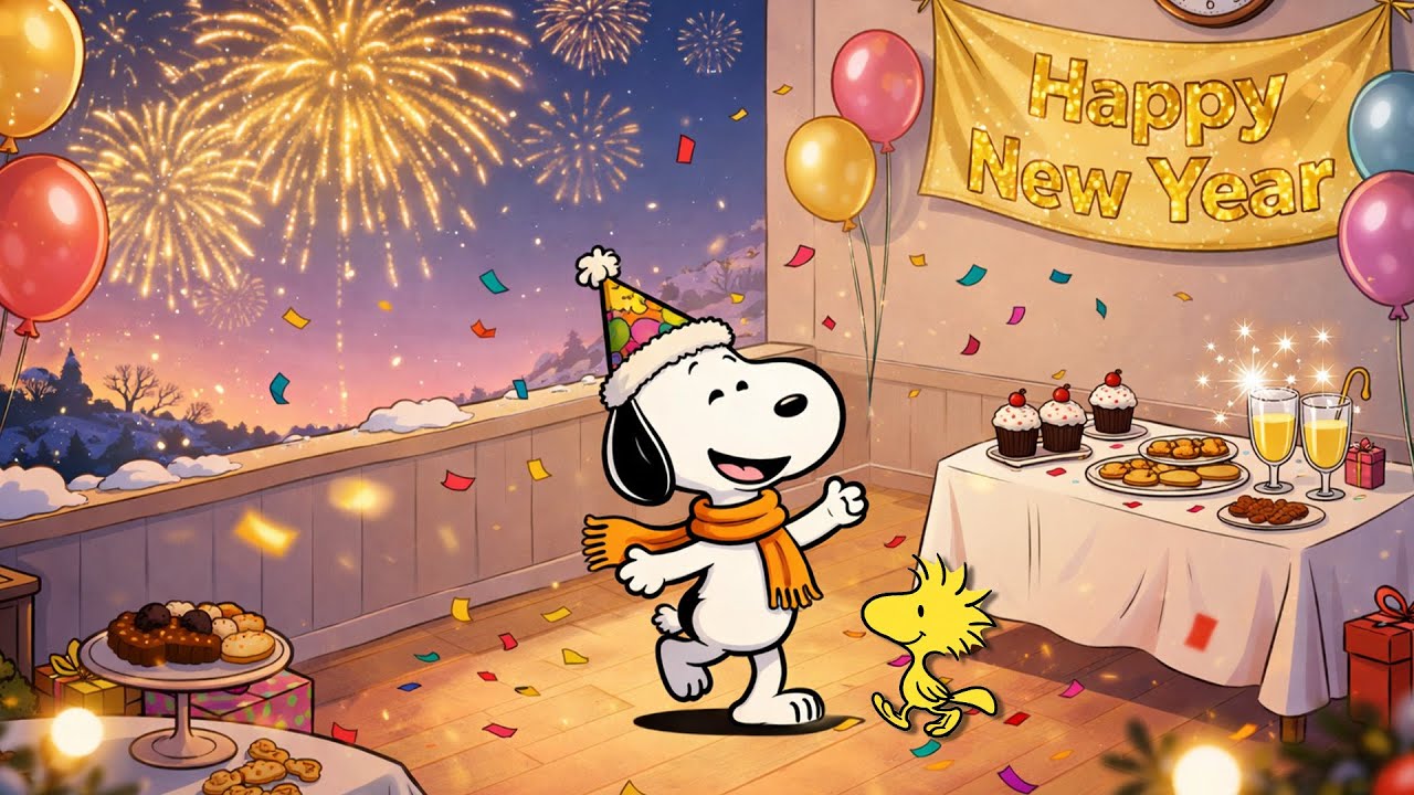 Happy New Year with Snoopy 🥂🍾 Uplifting New Year Jazz for Good Energy