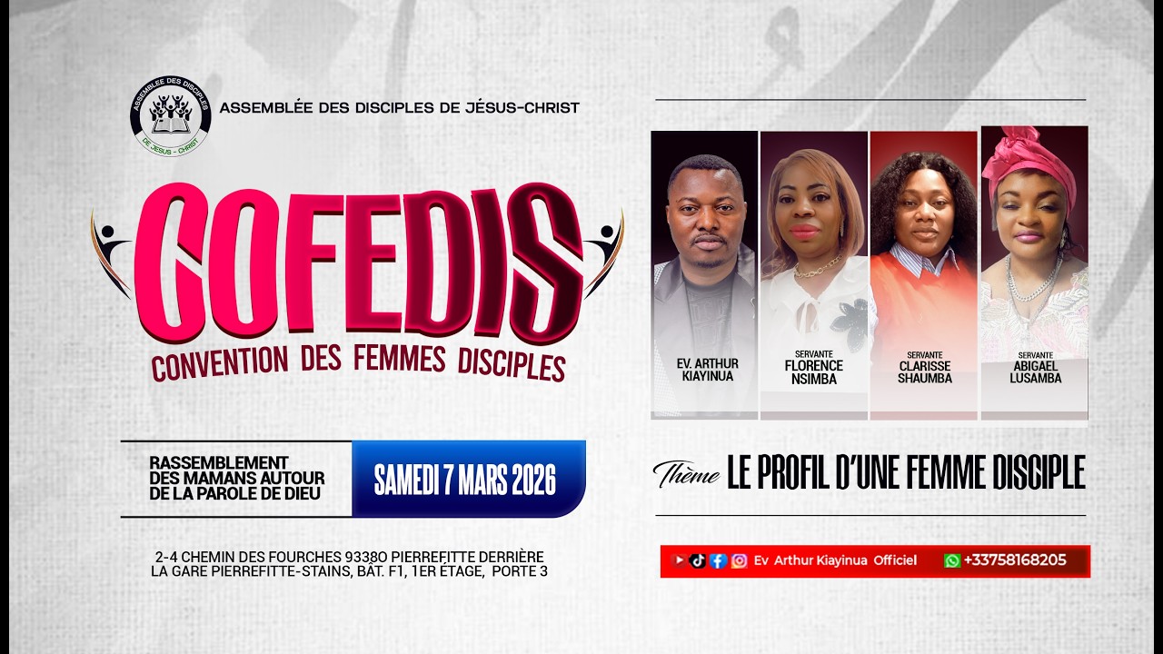 CONVENTION DES FEMMES DISCIPLES DE JÉSUS / SAMEDI 07 MARS 2026