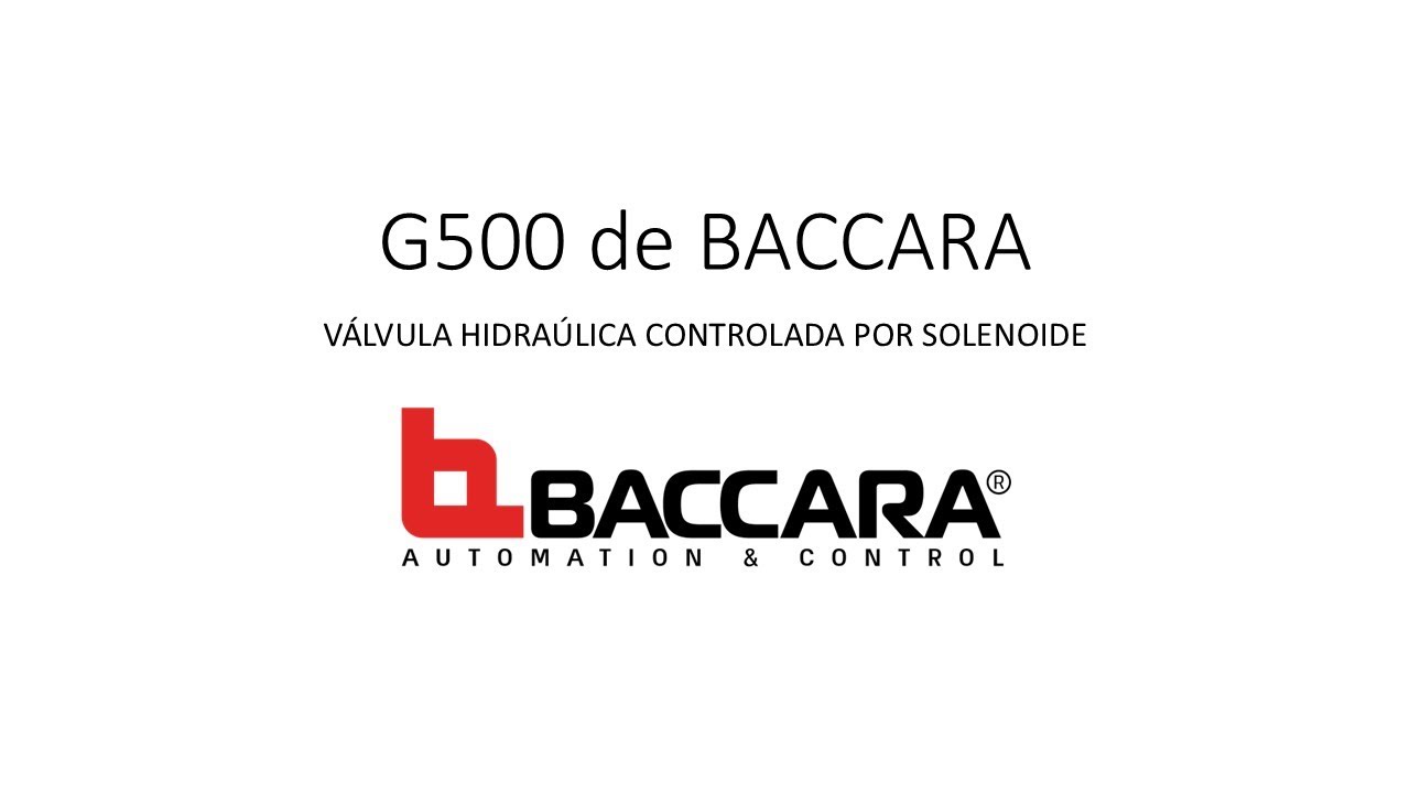 Válvula Hidráulica G500 controlada por solenoide G75-A de Baccara. VANNE COMMANDÉE PAR SOLÉNOÏDE