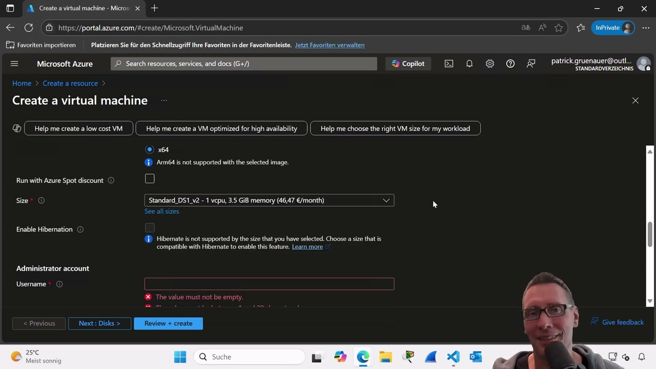 Microsoft Azure: Virtuelle Computer (VM) erstellen
