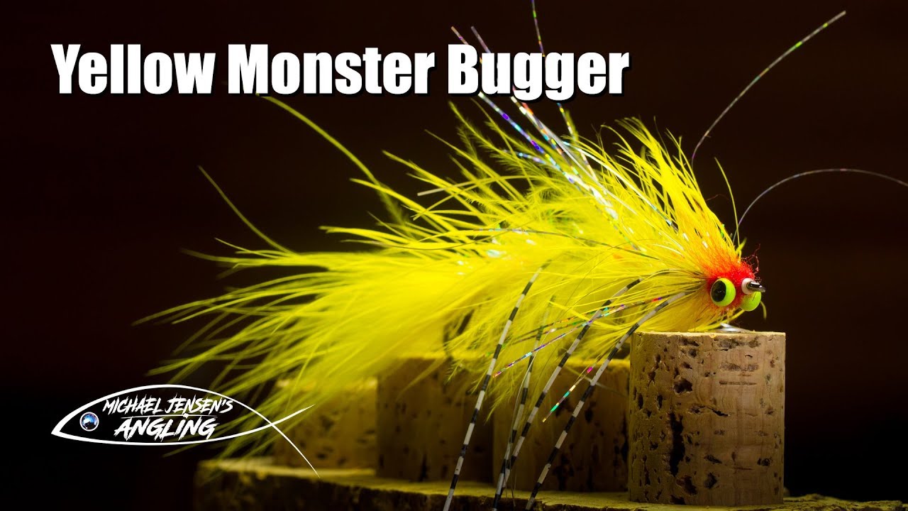 Yellow Monster Bugger - articulated streamer fly tying
