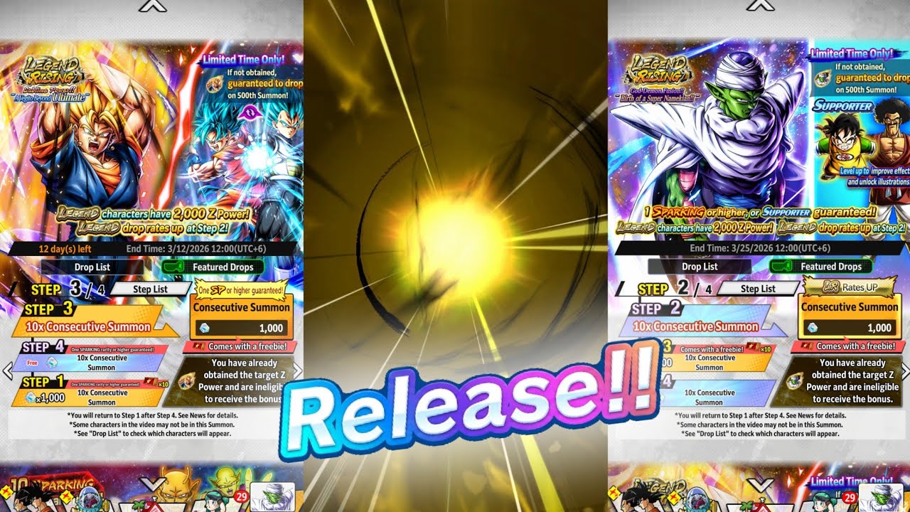 LEGEND Vegito vs LEGEND Piccolo Summon!!!-Dragon Ball Legends 