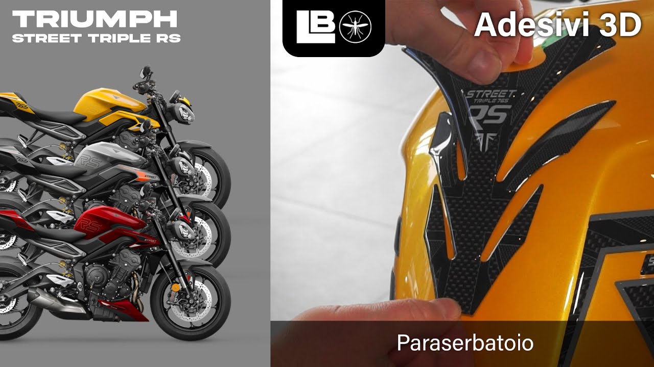 LabelBike&reg; ADESIVI 3D paraserbatoio compatibili moto Triumph Street Triple 765 RS 2023