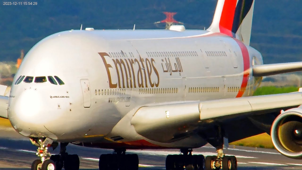 「阿聯酋航空 A380 」桃機觀光即時影像花絮 2023-12-11 阿聯酋航空 A380 降落桃機南跑道
