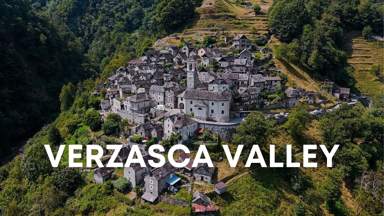 Beauty of Verzasca Valley Drone View In 4K | DJI Mini 4 Pro