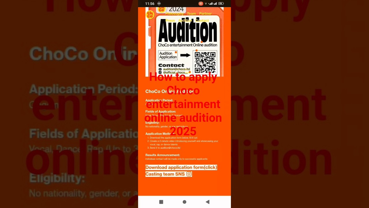 Choco entertainment online audition 2025. kpopintaibawold #kpop #audition #kpopaudition
