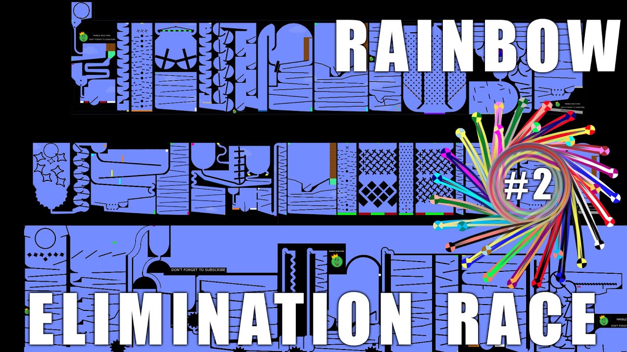 Amazing Rainbow Elimination Marble Race With Colors EP2 in Algodoo \ Marble Race King
