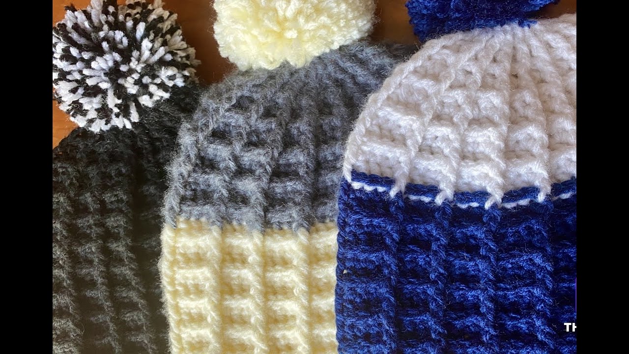 Crochet Waffle Hat 