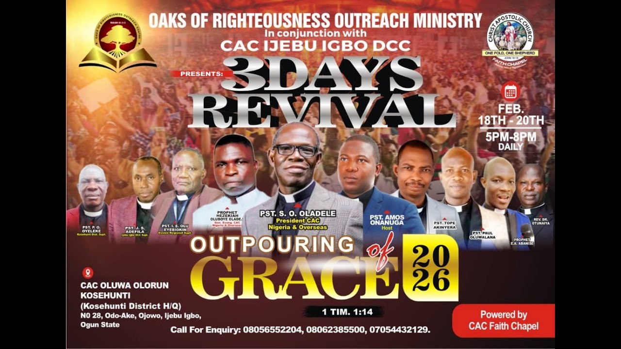 CAC STOKE ON TRENT UK || THE OUTPOURING OF GRACE 2026 AT CAC IJEBU IGBO || DAY 2, 19TH FEBRUARY 2026