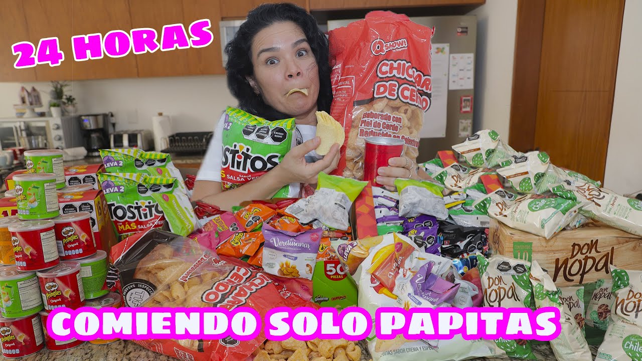 24 HORAS COMIENDO SOLO PAPITAS Y FRITURAS | AnaNana TOYS