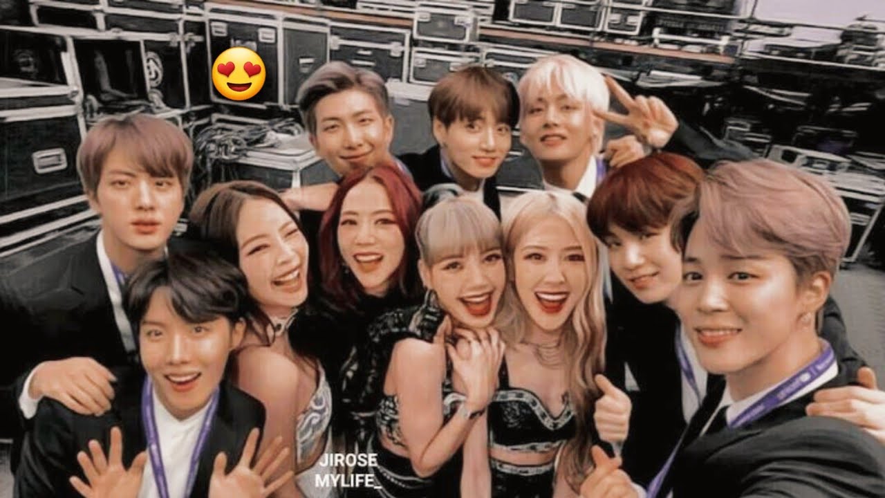 when bts and blackpink meets (awkward but cute)