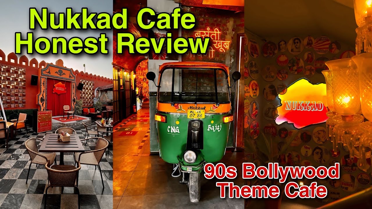 Nukkad Cafe Kailash Colony Delhi | Nukkad Cafe Honest Review Vlog | 90s Bollywood Theme Cafe Vlog
