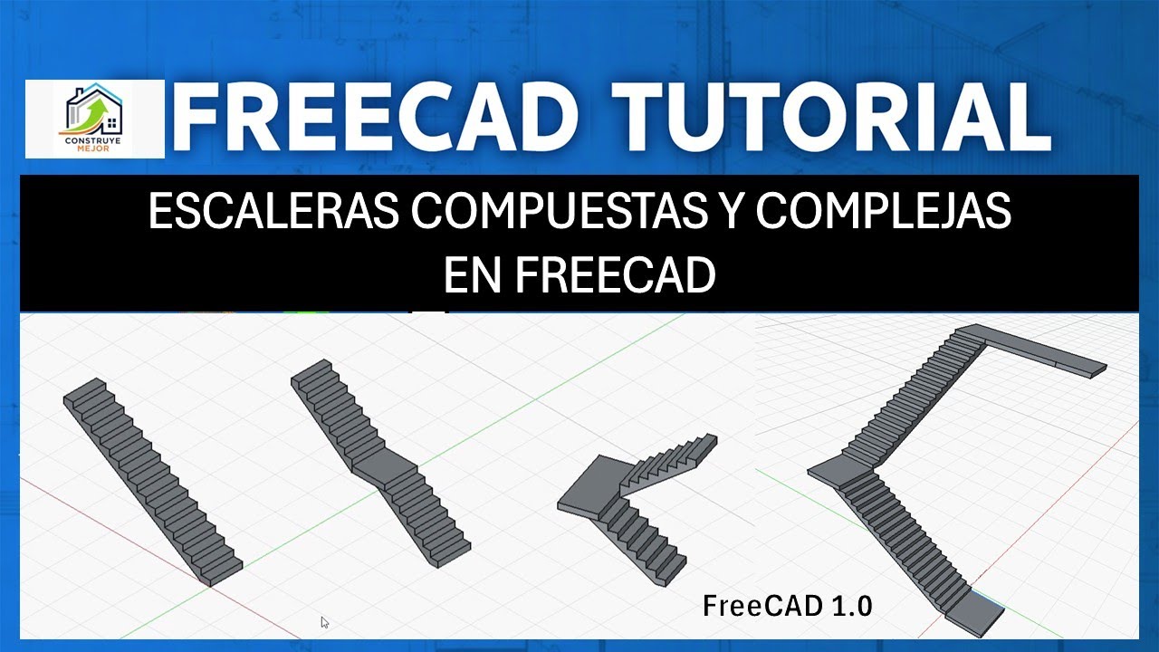 Escaleras compuestas y complejas en FreeCAD | TUTORIAL PLANOS DE VIVIENDA FREECAD 1.0.2 | S-23