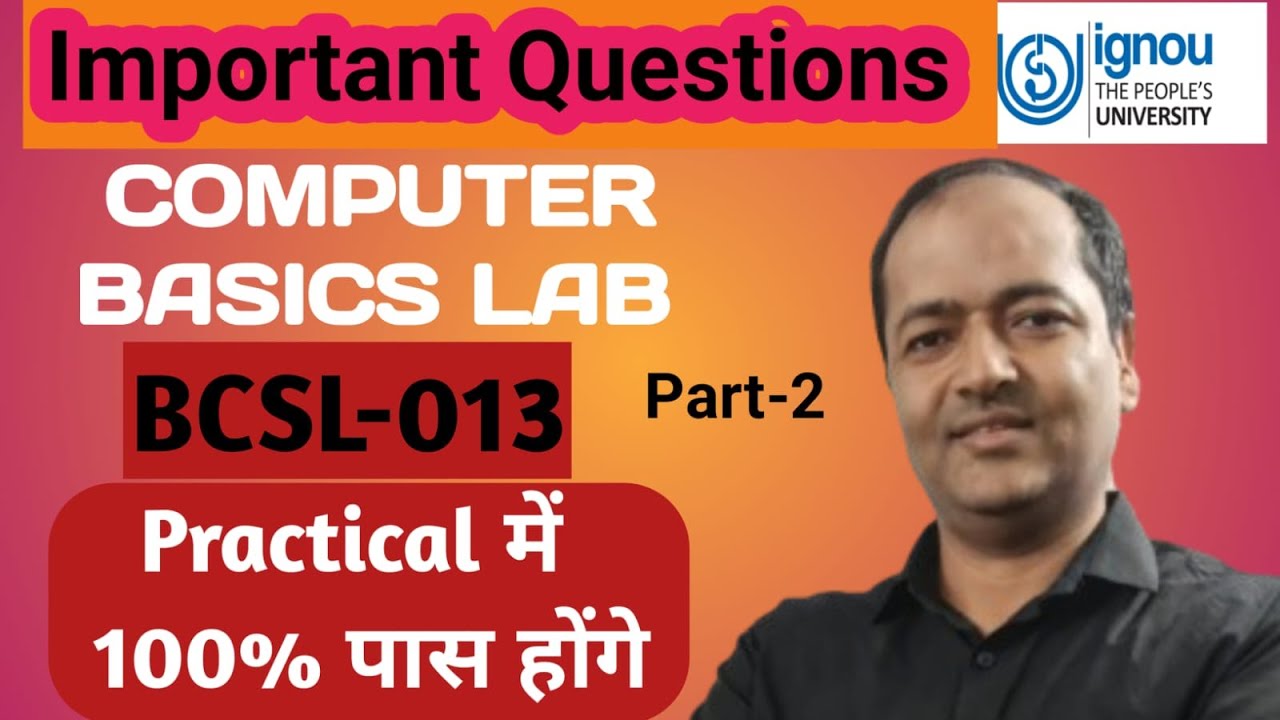 BCSL-013 Lab Important Questions Practical Exam Computer Fundamentals #bcsl013 #ignou #ignoubca