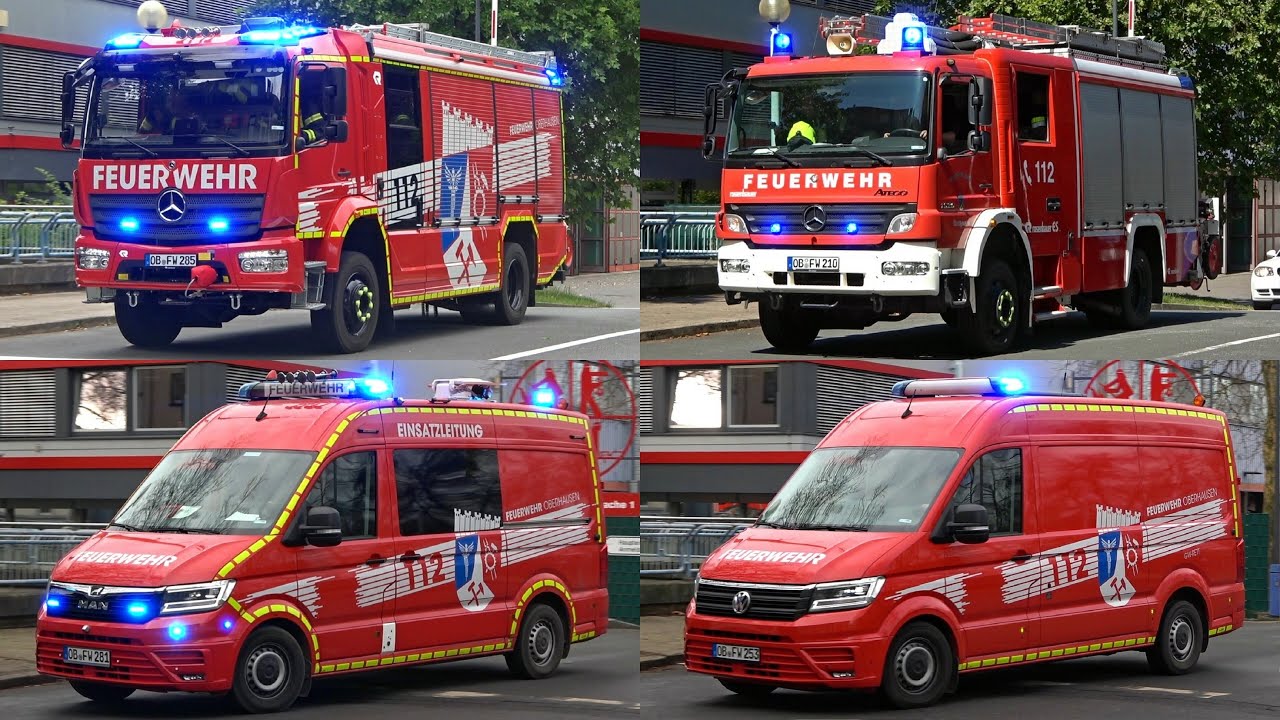 [NEUES HLF & GW-Rett - NEUES DESIGN!] XXL Feuerwehr OBERHAUSEN - BF & FF auf Einsatzfahrt