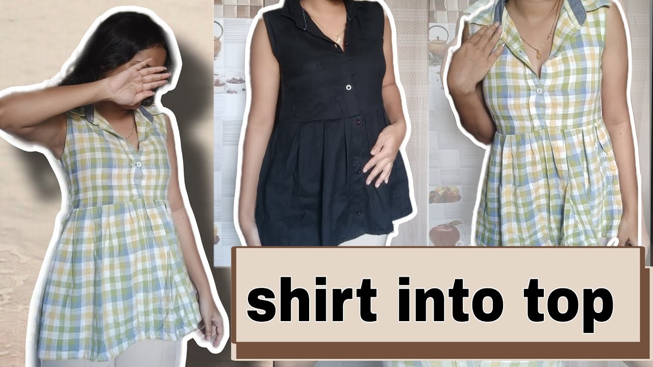 Diy :- Converted men's shirt into beautiful top....💗detailed video #fashion #diy #sewing #ussewtips