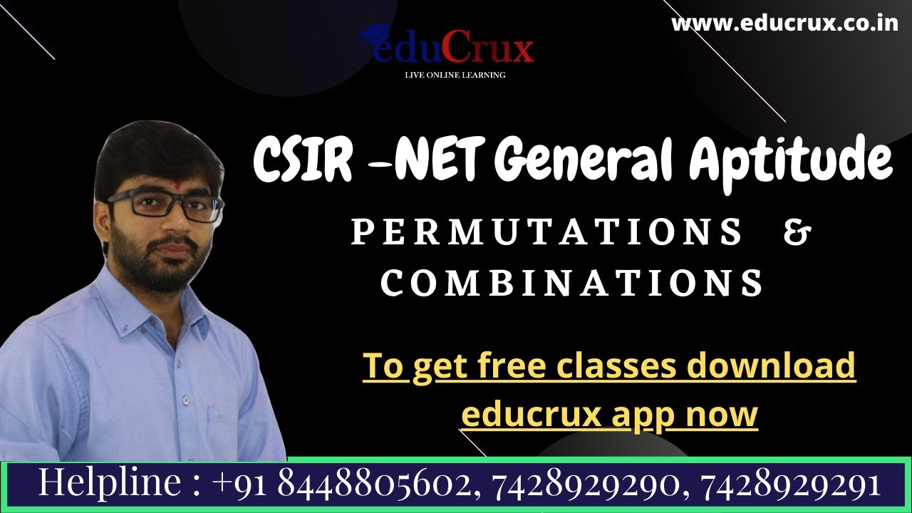 CSIR NET General Aptitude || Permutations and combinations previous year Questions  with explanation